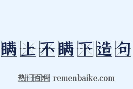 瞒上不瞒下造句是什么意思的图片